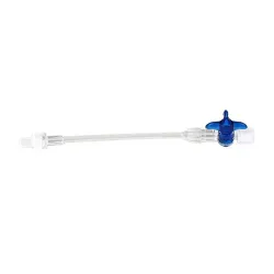 Discofix C Driewegkraan blauw - B.Braun met aansluitkabel 10 cm